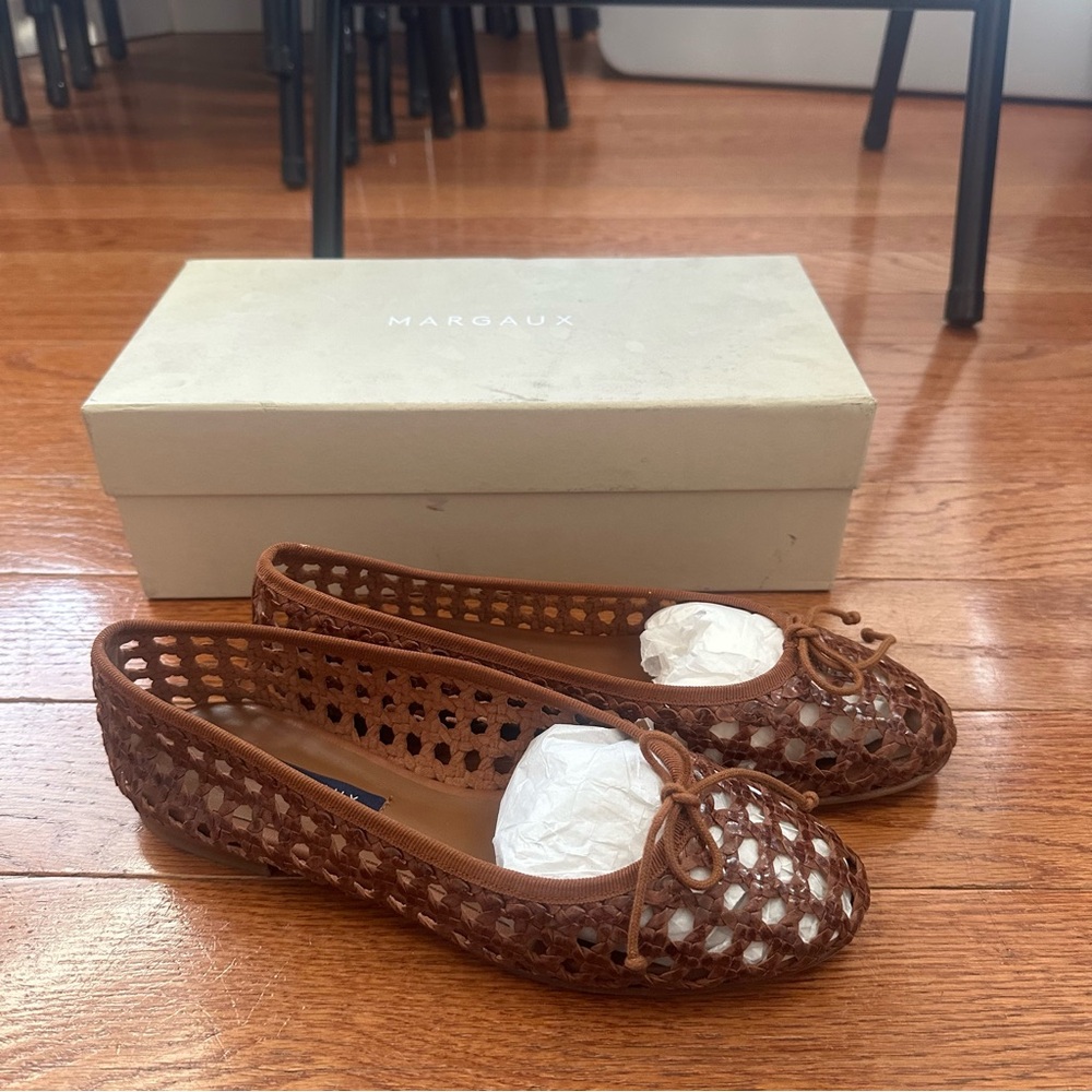 Margaux Brown Woven Flats - Picture 3 of 7